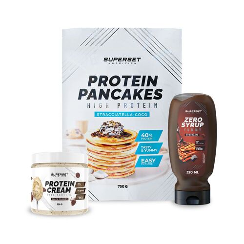 Pack Petit-Déj ¿ Pancakes - Protein Cream Black Cookies + Zero Syrup Chocolate 