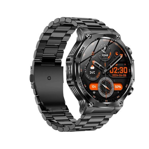 Montre Connectée Argentée BT Appel Étanche Suivi Santé Sport Écran HD Gris 2 YONIS