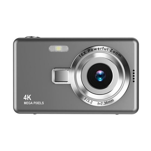 Appareil Photo Numérique 4K HD Portable Avec Zoom 16X Et Écran 2.4 Pouces Gris YONIS