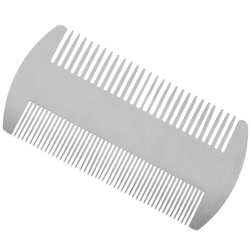 Double Action En Acier Inoxydable Edc Carte De Crédit Taille Peigne Portefeuille Peigne De Poche Peigne Anti-Statique Cheveux Barbe Moustache Peigne Pour Homme