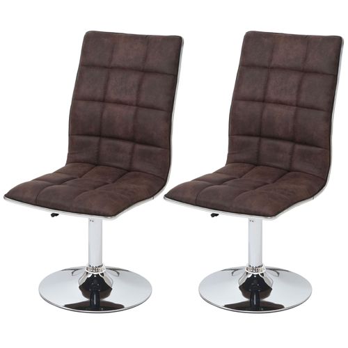 2x Chaise De Salle À Manger Hwc-C41, Fauteuil, Tissu   Vintage Marron Foncé