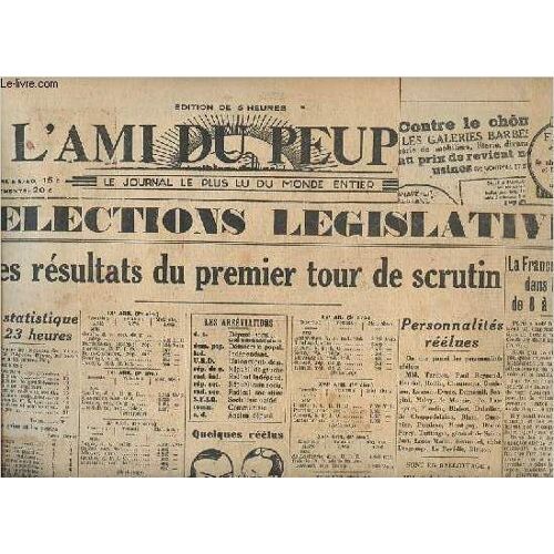 L Ami Du Peuple 2 Mai 1932 - Les Élections Législativrs - Les Résultats Du Premier Tour De Scrutin - La Prochaine Chambre Sera Nationale Comme La Précédente - Après Les Manoeuvres Navales - Remise D Un Prix De Vertu À Senlis - Une Bataille Rangée Etc.
