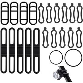 Lot De 22 Bandes De Fixation En Silicone Pour Vélo De Montagne,Vélo De Route,Lampe De Poche Led,Noir