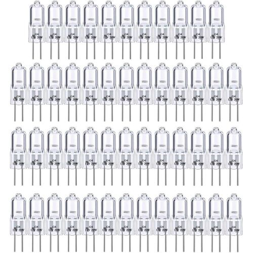 Kal-Anderk (Lot De 50) 12 Volt Ampoules Halogènes G4 Base Bi-Pin, Ampoule Jcd Type T3 12 Volts, Blanc Chaud,G4¿12 V-W