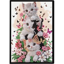 Diamond Painting Carnet A5 Blanc Diamant Peinture Bloc-Notes Point De Croix Carnet De Croquis A5 École Papeterie Notes Livre Journal A5 Carnet De Croquis Journal Livre Carnet Chats