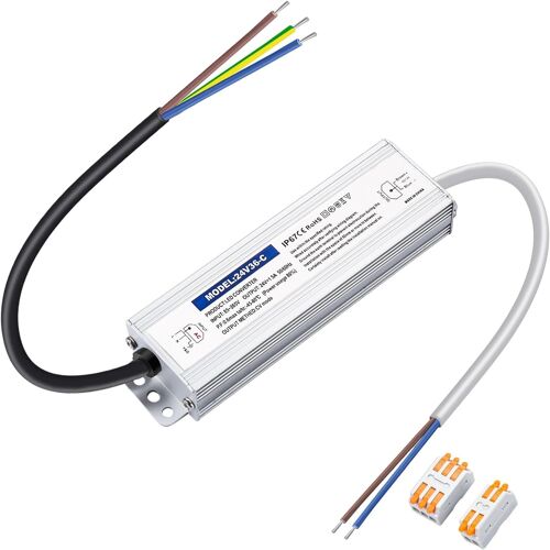 Transformateur Led 24v,Led Driver 36w,Alimentation 1.5a Étanche Ip67,Transfo 220v À 24v Dc Pour L'éclairage Led Intérieur Et Extérieur