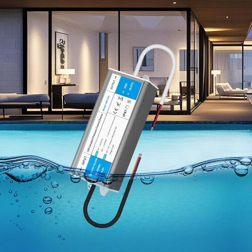 Transfo 6W 220V 24V 0,25A IP67 Etanche Alimentation 220V AC à 24V DC Convertisseur Ultra Mince Adaptateur Transformateur Pour Ruban LED Bande Lumineuse Intérieur Extérieur
