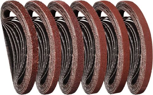 Bande Abrasive 10 x 330 mm(5 x grain 40/60/80/120/180/240 chacun) pour Ponceuses à Bande (30 pièces)