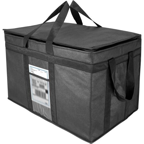 Ulteronixshop-XXXL avec fermeture éclair, sacs de courses réutilisables, pour garder les aliments chauds ou froids, idéal pour la restauration, les restaurants, les épiceries, couleur noire, 58,1 x 3