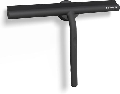 KALANKA-Raclette de Douche pour Douche, Salle de Bain, carrelage, Miroir, fenêtre, Support magnétique sans perçage, Autocollant, Design Moderne élégant 28 cm (Noir)