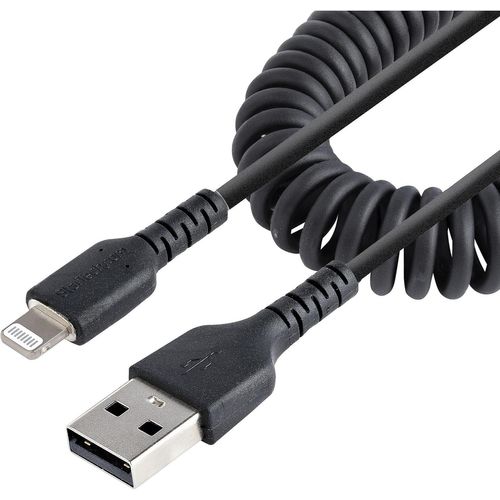 lbgwp60-Câble Usb Vers Lightning De 50Cm - Certifié Mfi - Adaptateur Usb Lightning Noir, Gaine En Tpe - Cordon Chargeur Iphone/Lightning Spiralé En Fibre Aramide Très Résistant (Rusb2Alt50Cmbc)