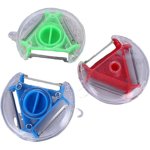 3 Pcse Pluche Légumes Et Fruits,Vegetable And Fruit Peeler,Epluche Pomme,Râpe Rotative Pour Éplucher Les Concombres Et Les Carottes(Rouge,Bleu,Vert)