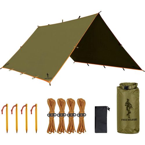 Lbgwp60-Bâche De Tente Imperméable 4 X 4 M Ultra Légère Protection Uv Camping Voile D'ombrage Tente D'extérieur Grande Bâche Pour Camping, Randonnée, Activités De Plein Air