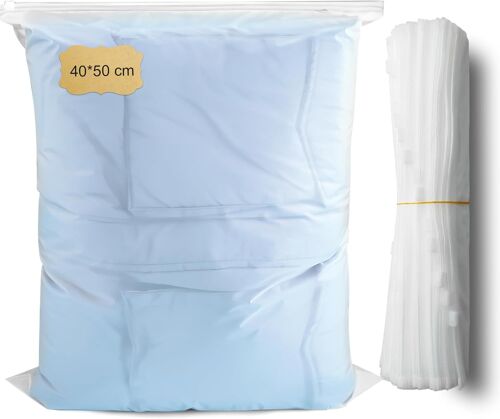 Lot De 20 Sacs À Fermeture Éclair, 40 X 50 Cm, Grands Sacs, Sacs En Plastique Amovibles, Sacs À Vêtements De Voyage, Sacs À Fermeture Éclair Pour Vêtements Grands Vêtements Pour Pulls Manteaux Et