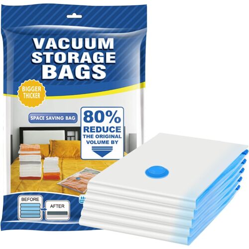Lot de 5 sacs sous vide pour vêtements-60 x 40 cm-Petits sacs sous vide-Pour vêtements,couettes,linge de lit-Sacs de rangement sous vide-Peu encombrants