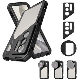 Quick Release Cage Pour Samsung Galaxy S24 Ultra Avec Adaptateur De Filtre 67Mm, Plaque Arrière D'Objectif Monture En T Et 17Mm, Mobile Video Rig Pour Objectifs Série T - 4601[HDM5233705]