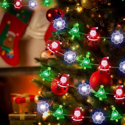 Kal-Guirlande Lumineuse Led 2 M - 20 Rideaux Lumineux De Noël - Éclairage Extérieur Et Intérieur Pour Chambre À Coucher, Balcon (Décoration)