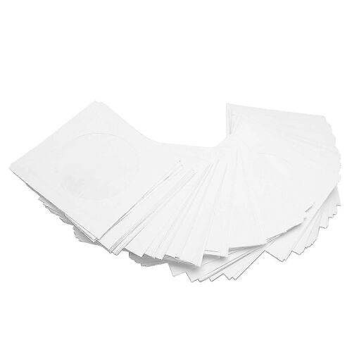 Paquet De 100 Pochettes De Cd Dvd Enveloppes Pochettes De Disque Épaisses Réutilisables Étanches À La Poussière Avec Rabat Fenêtre Transparente Pour Disque De 8 Cm