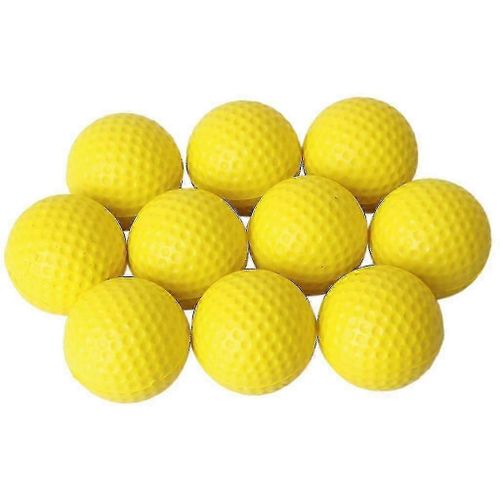 10pcs Jaune Souple Élastique Pratique Intérieure Pu Balle De Golf