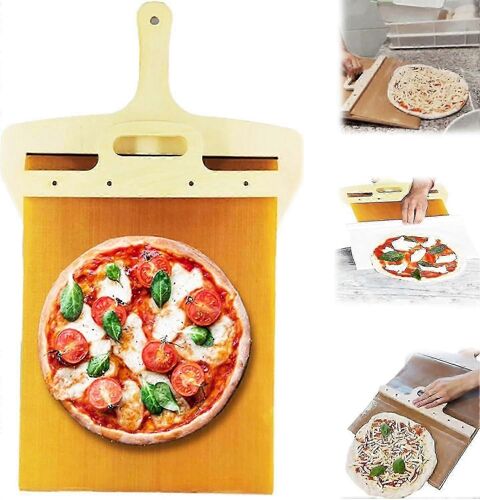 Pelle à pizza coulissante 55x35 cm Transferts Pelle à Pizza,Palette à Pizza avec Poignée,Spatule à Pizza pour