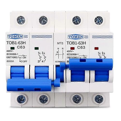 2P + 2P Ac Double Commutateur de Transfert Manuel,Disjoncteur,McB 50Hz/60Hz,63A