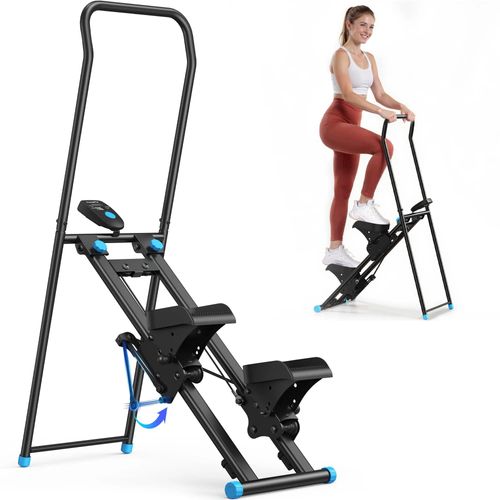 Stepper Escalier Pliable Vertical Merach, Avec Résistance Réglable À 2 Niveaux, Pédales Ajustables À 3 Positions, Écran Lcd, 136 Kg