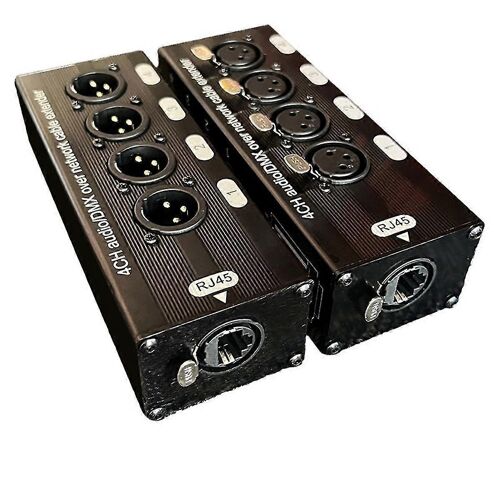 1 prolongateur audio XLR 4 canaux 3 broches et DMX sur câble réseau,prolongateur de signal réseau DMX512,