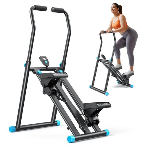 Stepper Escalier Vertical Et Pliable Merach, 3 Résistances, 3 Hauteurs, Guidon 3 Positions, Écran Lcd, Gain De Place