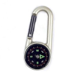 Thermomètre Portable, Boussole, Mousqueton, Boussole Compacte En Métal Pour L'extérieur, Porte-Clés, Boucle De Suspension Double Face Pour Escalade, Betterlifefg