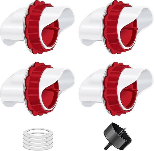 Mangeoire Automatique Pour Poules, 4 Ports, Kit De Mangeoire À Volaille À Monter Soi-Même, Pour Seaux, Barils, Poubelles