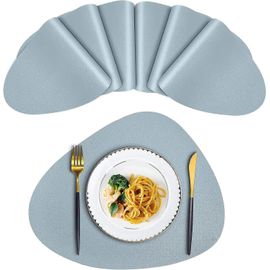 Set De 6 Sets De Table Ronds En Cuir Pour Table À Manger,Café Isolant Lavable Antidérapant Résistant À La Chaleur