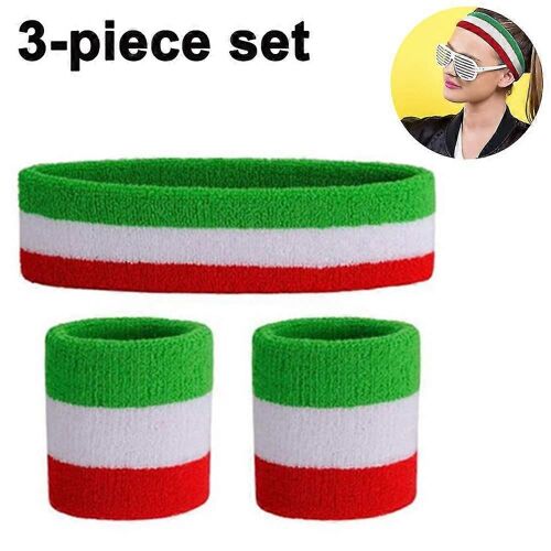 Sweatband Set Sport Headband Wristband Set Sweatbands 3 Pcs - Confortable Et Élégant