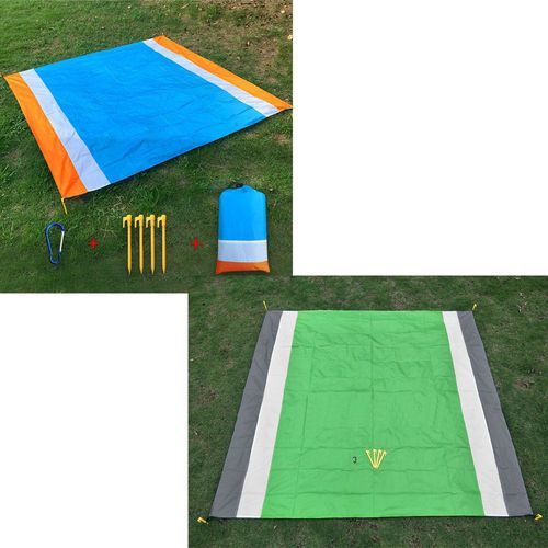 Pack De 2 Tapis De Plage De Sable Gratuit, Super Grand 200 X 210 Cm, Sandproof Imperméable À L'eau, À L'aise En Matériau Robuste