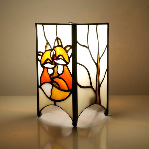 Petite Lampe De Table En Verre Teinté De Style Tiffany Mini Lampe D'appoint Rétro Lampe De Chevet Unique Faite À La Main Pour La Décoration D'intérieur Garçons Filles Cadeaux