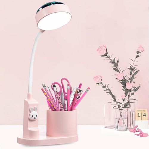 Lampe De Bureau Pour Enfant Avec Projecteur Et Porte-Stylo Etude Led Lampe De Chevet Lecture Pour Enfants Sans Fil Dimmable 3 Modes Veilleuse Protection Des Yeux