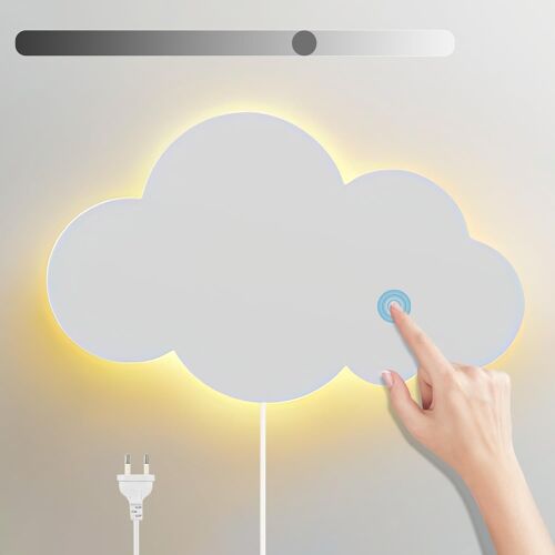 Led Applique Murale Avec Interrupteur Tactile Veilleuse Enfant Dimmable Lampe Murale Avec Prise Blanc Chaud Interieur Lampe De Chevet Moderne Garçons Filles Pour Chambre Enfant Salon Lampe De Lecture