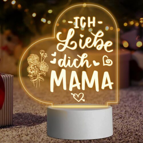 Cadeaux Pour Maman, Lampe Led, Veilleuse Acrylique, Lampe Led, Cadeau D'anniversaire Pour Maman, Cadeau Personnalisé, Cadeaux Pour Noël, Thanksgiving, Cadeaux Pour Maman