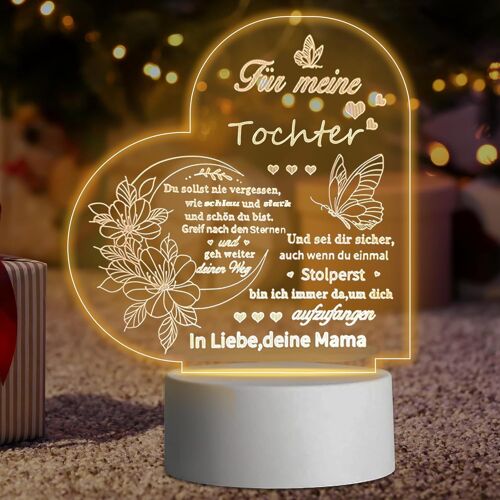 Cadeaux Pour Fille, Lampe Led, Veilleuse Acrylique, Lampe Led, Cadeau D'anniversaire Pour Fille, Cadeau Pour Enfant, Cadeau Personnalisé, Cadeaux Pour Anniversaire, Noël, Thanksgiving