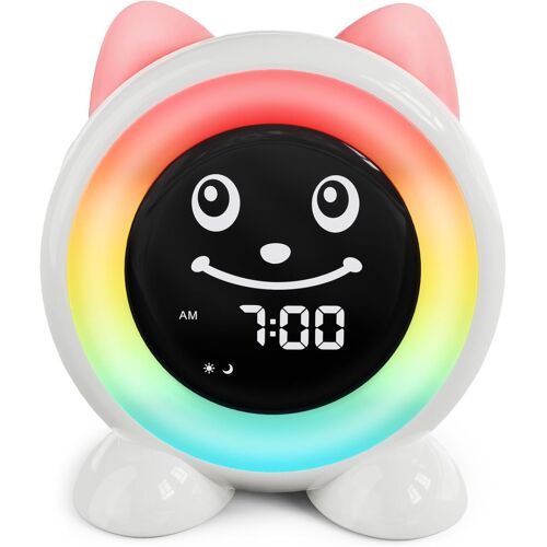 Réveil Enfant-Reveil Enfant Educatif Jour/Nuit avec Veilleuse 11 Couleurs | Minuterie | Fonction Snooze | Fonction Mémoire | Réveils Lumineux pour Enfants Cadeau pour Filles et Garçons