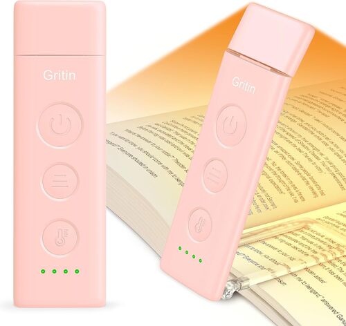 Lampe De Lecture Rechargeable, Liseuse Lampe Clip Au Lit, 3 Couleurs Protection Des Yeux & 5 Luminosités Réglables En Continu, Compacte Et Durable, Cadeaux Pour Lecteurs De Livres-Noir