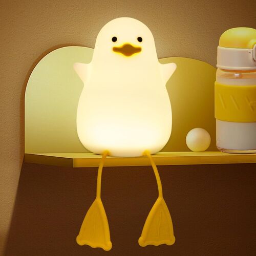 Veilleuse Enfant Canard, Veilleuse Enfant Kawaii Avec Fonction Minuterie, Rechargeable Usb, Lampe Pour Enfants En Silicone Pour Salon, Chambre D'enfant, Chambre À Coucher