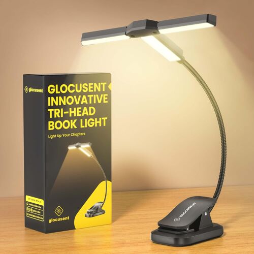 Innovativa Lampe De Lecture Tre Teste,3 Colori E 5 Livelli Di Luminosità,1000 Mah Liseuse Lampe Ricaricabile Con Timer Da 30 Minuti,10-100 Ore,Perfetta Per Amanti Dei Libri