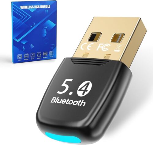 Dongle Bluetooth 5.4, Cle Bluetooth Pour Pc Faible Latence Adaptateur Bluetooth Usb Plug Play Dongle Clé Bluetooth Pc Sous Windows 11 10 8.1 Pour Casque Clavier Smartphone Tablette[Z5337]