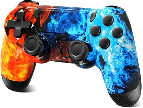 Manette Pour Ps-4, Manette Sans Fil Controller Compatible Avec Ps-4/Pro/Slim/Pc, Double Vibration/Panneau Tactile/Prise Audio 3,5 Mm/Axe À Six Ans/Batterie Rechargeable 1000mah