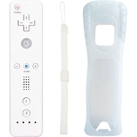 Télécommande Pour Nintendo Wii/Wii U,Wii Manette De Capteur De Mouvement Sans Fil Pour Nintendo Wii,Avec Étui En Silicone Et Dragonne (Blanc)