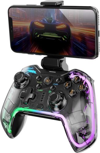 Mgp-Bt2, Manette Bluetooth 5.0, Rgb Néon, Support Smartphone Jusqu`À 7"", Vibration Haptique, Gâchettes Analogiques, Macros, Switch, Switch 2, Pc, Android, Ios, Ps3, Ps4, Transparent