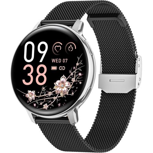 Montre Connectée Femme avec Appel, 1.39"" HD Smartwatch avec 120+ Modes Sport, 24H Fréquence Cardiaque, Santé Au Féminin, Sommeil, SpO2, Podomètre, Calories IP68 Montre Femme Android iOS Or Noir
