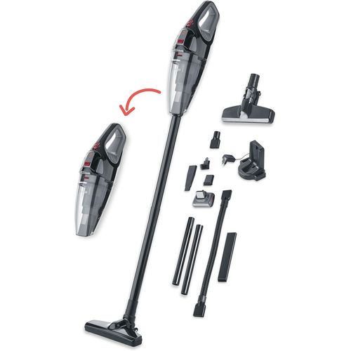SEVERIN Aspirateur à main convertible Aspirateur balai sans fil avec éclairage LED, Autonomie de 50 min, Aspirateur sans fil avec brosse rotative, Fonction eau et poussières, HV 7147