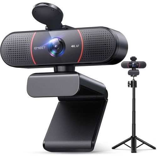 Webcam C960 4K Kit, Webcam Ultra HD avec Capuchon d'objectif et Deux Microphones, Mise au Point Automatique PDAF, Caméra de Streaming 73°, Caméra 4K avec Support
