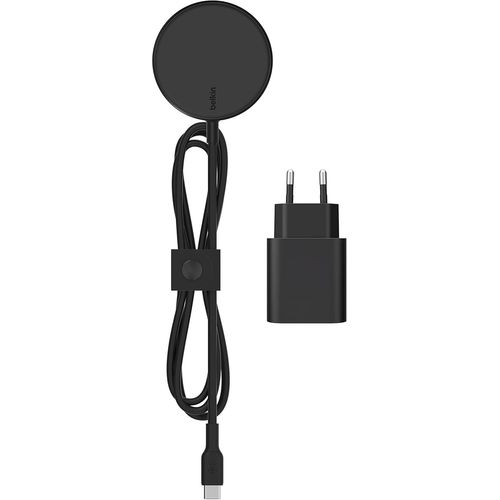 Chargeur Magsafe Sans Fil Portable Magnétique (Adaptateur Secteur 20 W Inclus Avec Câble De 2 M, Pour Modèles De L'iphone 14 Et Iphone 13 Et Autres Appareils) - Noir